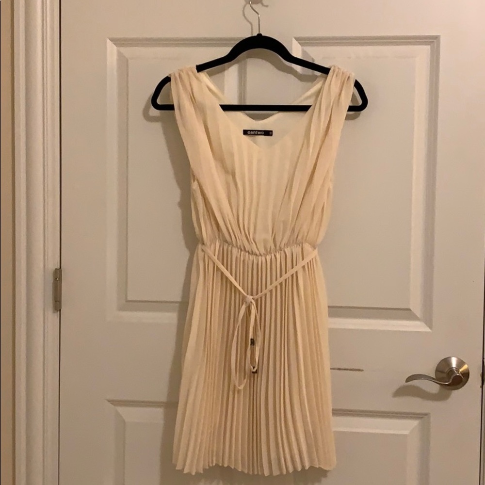 White pleated dress from Taiwan